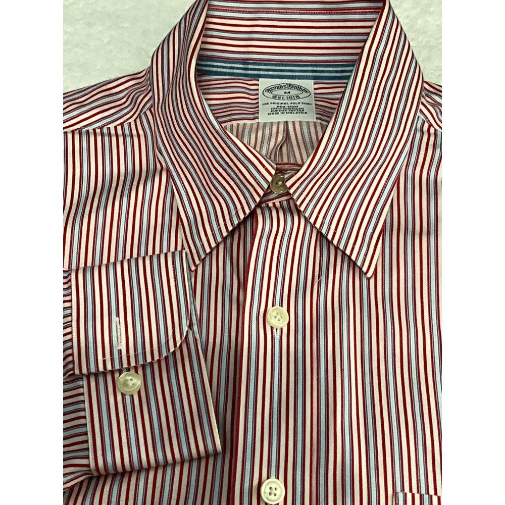Brooks Brothers Men's Red & White‎ Striped The Original Polo Shirt Supima Cotton